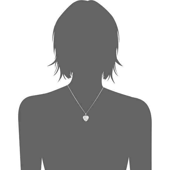 14k Engraved Flowers Heart Locket Necklace for Women Vintage Silver Jewelry - Picture 3 of 4